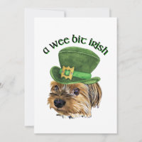 Cute Yorkie Yorkshire Terrier  St Patrick's Day 