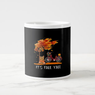 Cute Yorkshire Autumn Kawaii Yorkie It’s Fall Y’al Large Coffee Mug