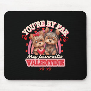 Cute Yorkshire Couple Valentines Day Retro Yorkie Mouse Pad