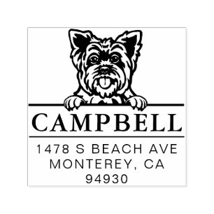 Cute Yorkshire Custom Dog Address Stamp 