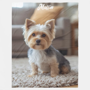 Cute Yorkshire Personalised Fleece Blanket