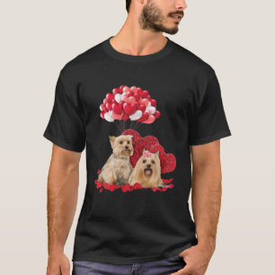 Cute Yorkshire Terrier Balloon Heart Valentine Day T-Shirt