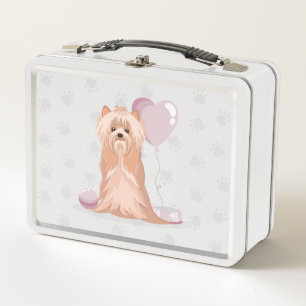Cute Yorkshire Terrier Birthday Metal Lunch Box