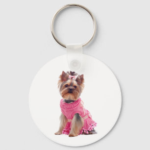 Cute Yorkshire Terrier Diva Yorkie Puppy Dog Key Ring
