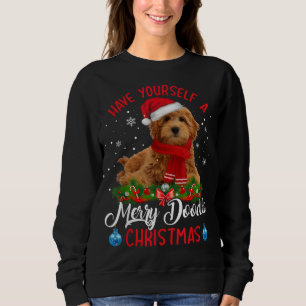 Cute Yorkshire Terrier Dog Merry Doodle Christmas Sweatshirt