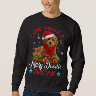 Cute Yorkshire Terrier Dog Merry Doodle Christmas Sweatshirt