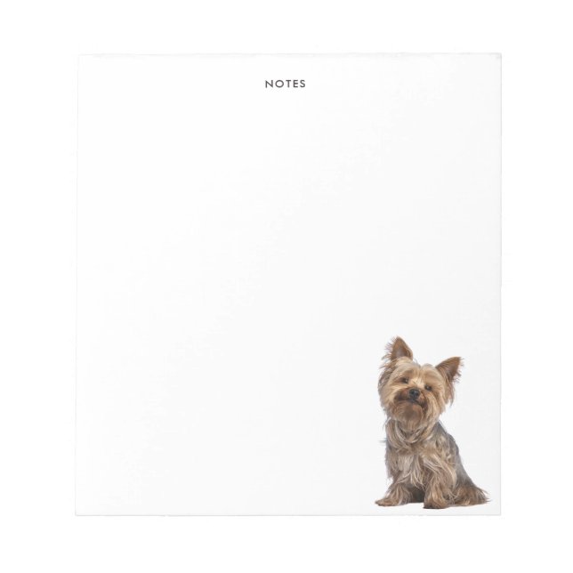 Cute Yorkshire Terrier Dog Personalised Name Notepad (Front)