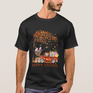 Cute Yorkshire Terrier Egg Tree Easter Day Dog Dad T-Shirt