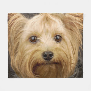 Cute Yorkshire Terrier Fleece Blanket