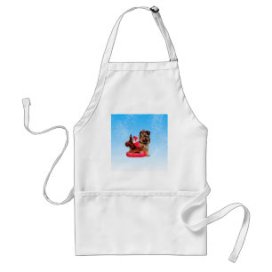 Cute Yorkshire Terrier Merry Christmas Standard Apron