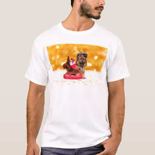 Cute Yorkshire Terrier Merry Christmas T-Shirt