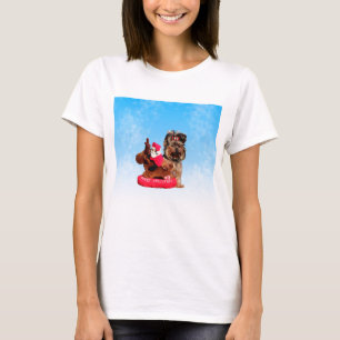 Cute Yorkshire Terrier Merry Christmas T-Shirt