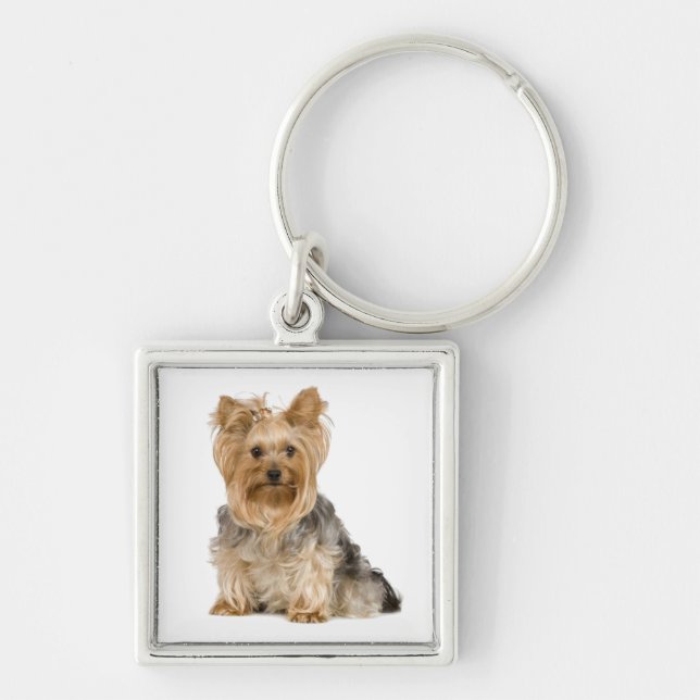 Cute Yorkshire Terrier Puppy Dog Key Chain (Front)