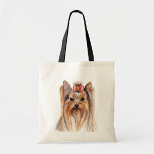 Cute Yorkshire Terrier Puppy Dog Watecolor Yorkie Tote Bag