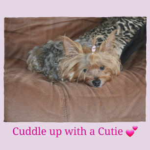 Cute Yorkshire Terrier Puppy Fleece Blanket