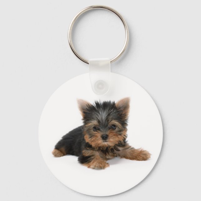 Cute Yorkshire Terrier Puppy Key Ring (Front)