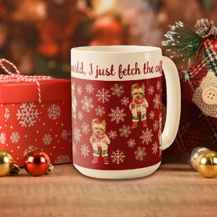 Cute Yorkshire Terrier Red Christmas Coffee Mug