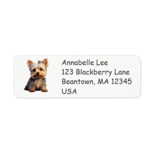 Cute Yorkshire Terrier Return Address Label