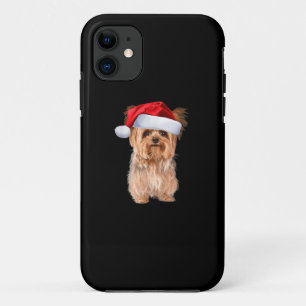 Cute Yorkshire Terrier Santa Puppy Christmas iPhone 11 Case