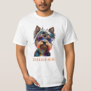 Cute Yorkshire Terrier Wearing Sunglasses T-Shirt