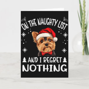 Cute Yorkshire Terrier Yorkie Dog Dog Christmas On Card