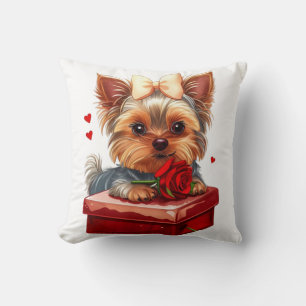 Cute yorky hearts Mother´s day-Valentine´s Cushion