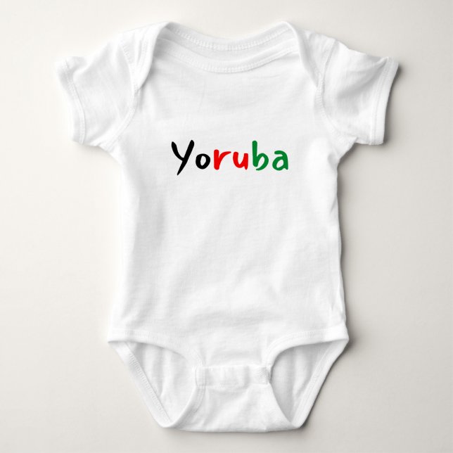 Cute Yoruba fun text Baby Bodysuit (Front)