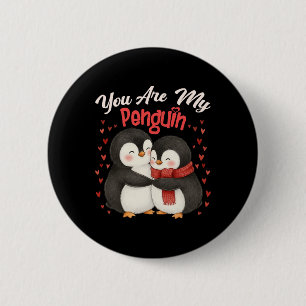 Cute You Are My Penguin Couple Funny Valentines Da 6 Cm Round Badge