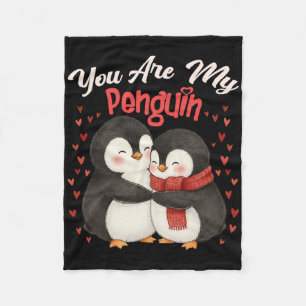 Cute You Are My Penguin Couple Funny Valentines Da Fleece Blanket