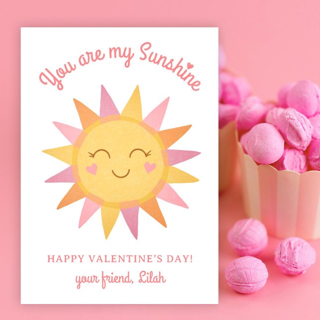 Cute You are my Sunshine Kids Classroom Valentine  Card (Creator Uploaded)