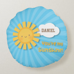Cute You are my Sunshine Personalised Room Decor Round Cushion