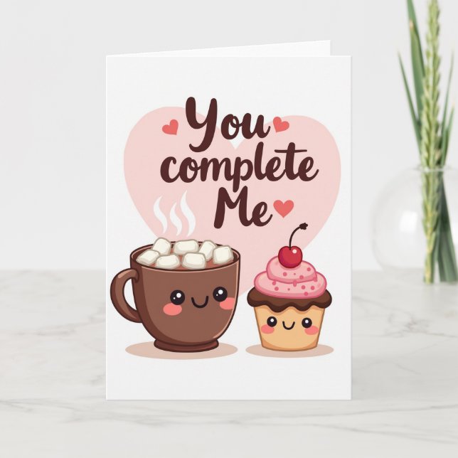 Cute You Complete Me Love Card (Front)