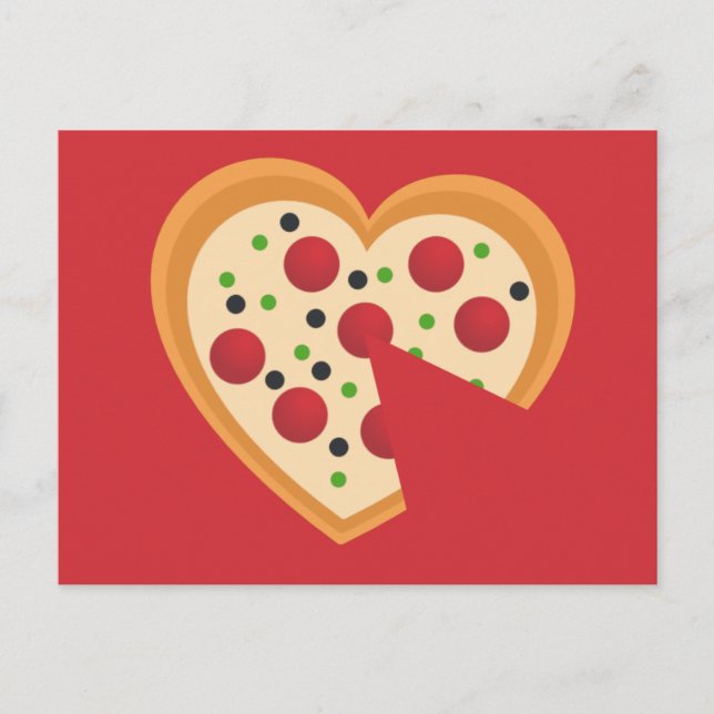 Cute You Gotta Pizza Me Heart Pun Postcard (Front)