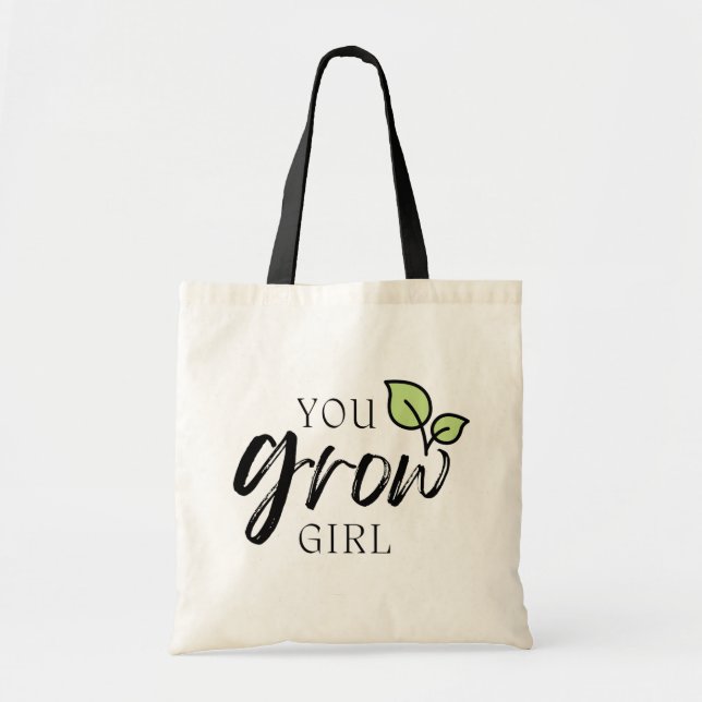 Cute You Grow Girl Plant Lover's  Tote Bag (Front)