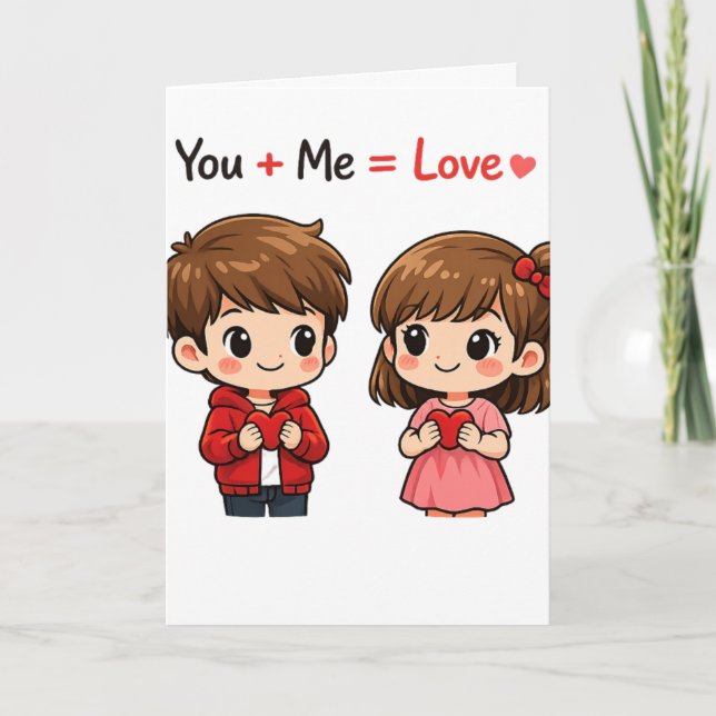 Cute You + Me Love Equation Valentine’s Day Couple Program (Front)