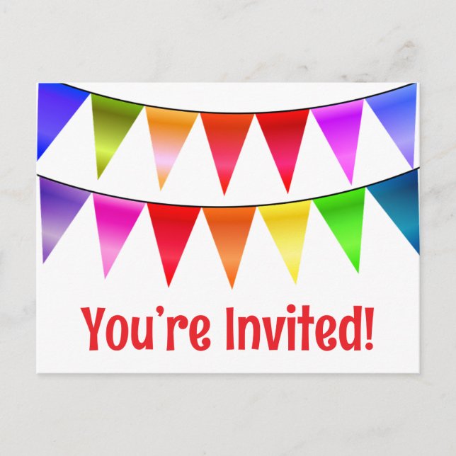 Cute you’re invited happy birthday postcards (Front)