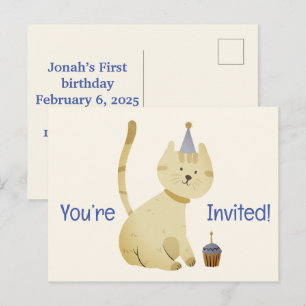 Cute you’re invited happy birthday postcards