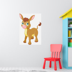 Cute Young Donkey with Big Blue Eyes Poster
