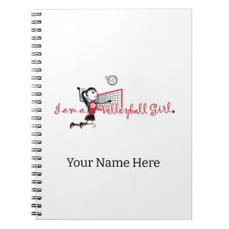 Cute Young Girl's Volleyball Notebook