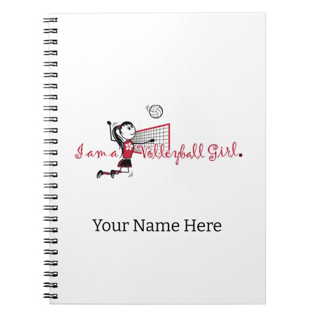 Cute Young Girl's Volleyball Notebook (Front)