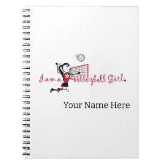 Cute Young Girl's Volleyball Notebook