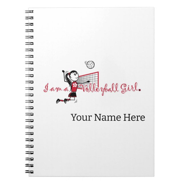 Cute Young Girl's Volleyball Notebook (Front)