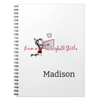 Cute Young Girl's Volleyball Notebook