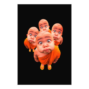 Cute Young Monk Minimalist Orange Robe Photo Print