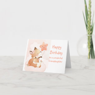 Cute You're a Star Fox Fun Birthday Granddaughter Card