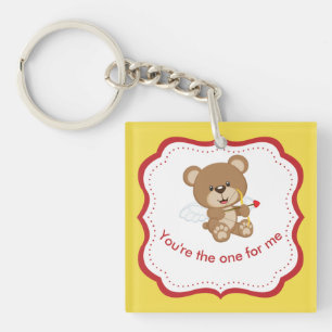 Cute 'You're the one for me' and 'I Love You' Key Ring