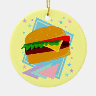 Cute Yummy Burger Ceramic Ornament