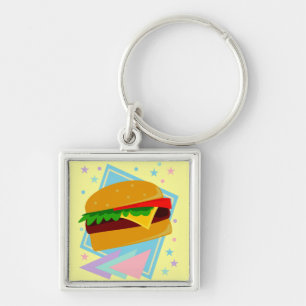 Cute Yummy Burger Key Ring