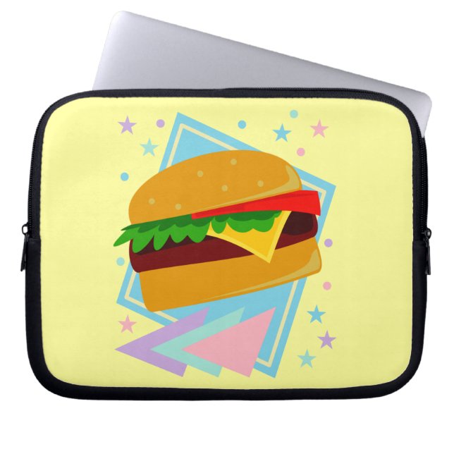 Cute Yummy Burger Laptop Sleeve (Front)