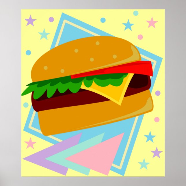 Cute Yummy Burger Poster (Front)